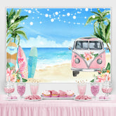 Blumen Rosa Bus Strand Urlaub Sommer Party Hintergrund